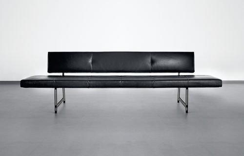 Divanetto imbottito contemporaneo - FOSTER 510 - Walter Knoll - in pelle / con schienale / nero