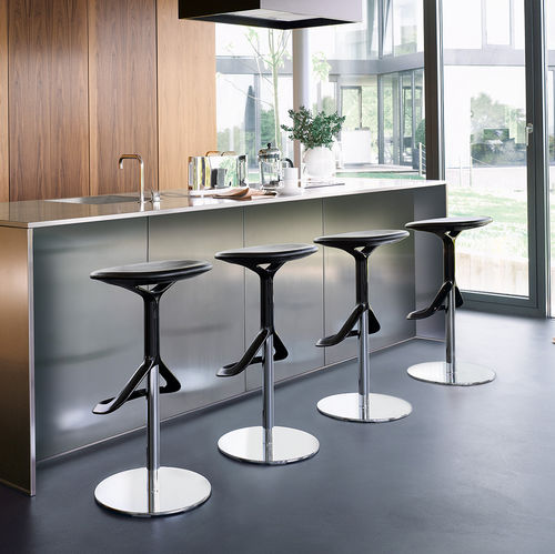 Sgabello da bar contemporaneo - LOX - Walter Knoll - con supporto in acciaio / girevole