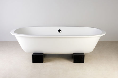 Vasca da bagno ovale - ZENITH - Dado Creations Pty (LTD) - con piedi / in quarzo composito / bianca
