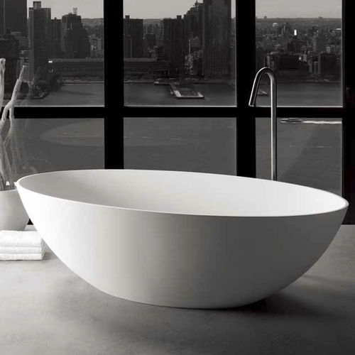 Vasca da bagno ovale - LONDON - Dado Creations Pty (LTD) - da appoggio / in quarzo composito / bianca