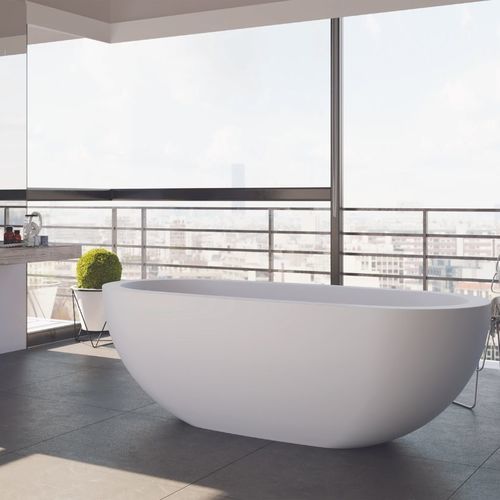 Vasca da bagno ovale - MOLOKO - Dado Creations Pty (LTD) - ad isola / in Solid Surface / in pietra