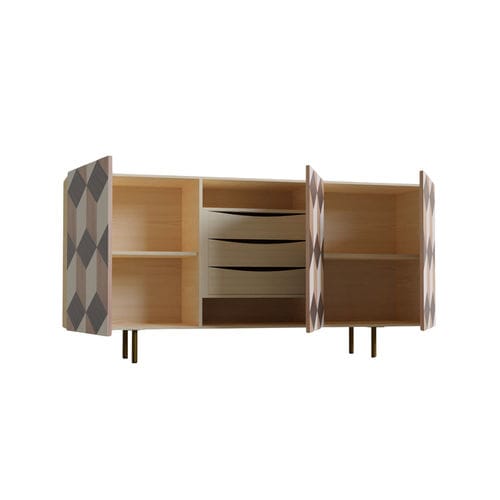 Credenza contemporanea - Veronese - MORELATO - in metallo / in noce / in frassino
