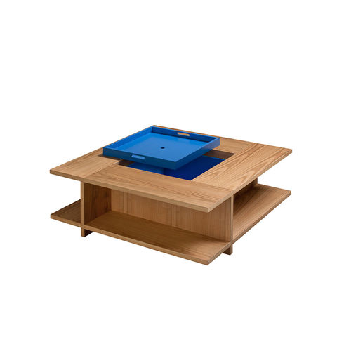 Tavolino basso contemporaneo - Book - MORELATO - in ciliegio / con supporto in legno di ciliegio / quadrato
