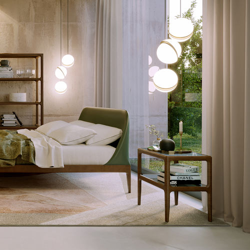 Comodino contemporaneo - Bellagio - MORELATO - in frassino / in vetro / in ceramica