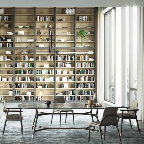Tavolo contemporaneo - Joyce - MORELATO - in ceramica / con supporto in ottone / con supporto in legno massiccio