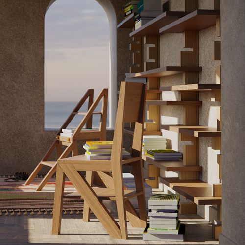 Sedia contemporanea - Scala - MORELATO - da cucina / per camera da letto / in frassino