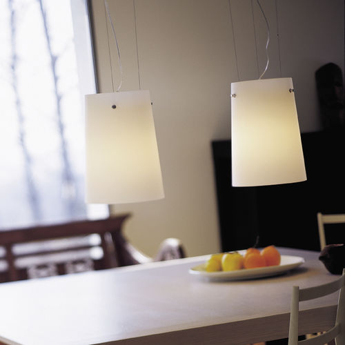 Lampada a sospensione - SERA - PRANDINA - in metallo cromato / in vetro soffiato / contemporanea
