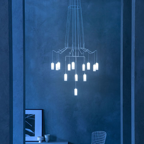 Lampadario contemporaneo - CHAN - PRANDINA - in vetro soffiato / in ottone / in acciaio verniciato