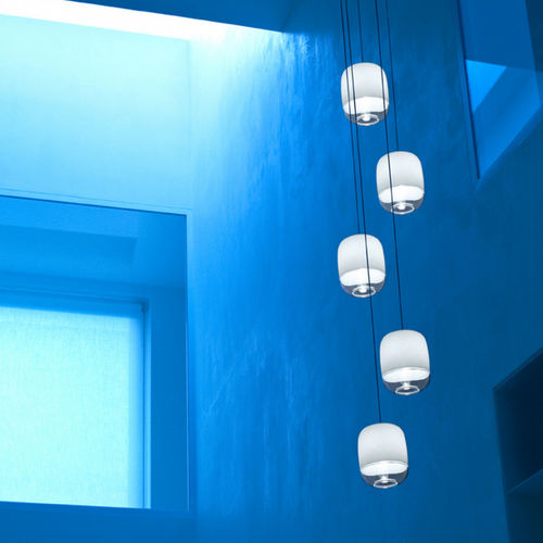 Lampada a sospensione - GONG MINI - PRANDINA - in alluminio anodizzato / in vetro soffiato / contemporanea