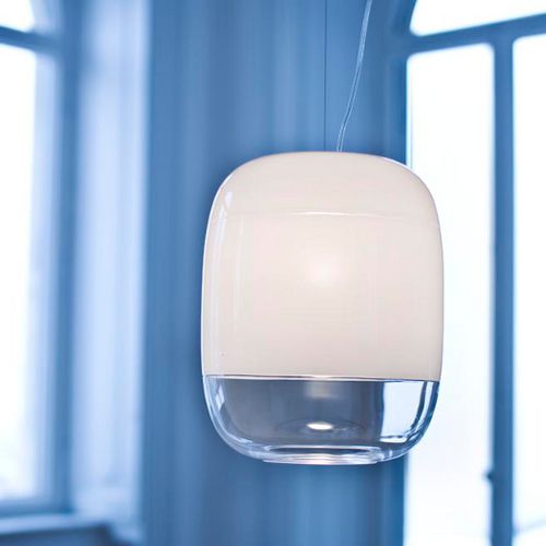Lampada a sospensione - GONG - PRANDINA - in metallo verniciato / in vetro soffiato / contemporanea