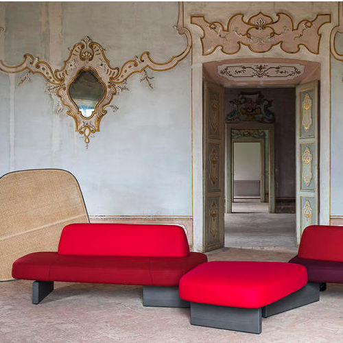 Divanetto imbottito modulare - ISCHIA - Tacchini - contemporaneo / in tessuto / con schienale