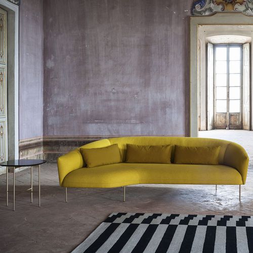 Divano contemporaneo - ROMA - Tacchini - in tessuto / giallo