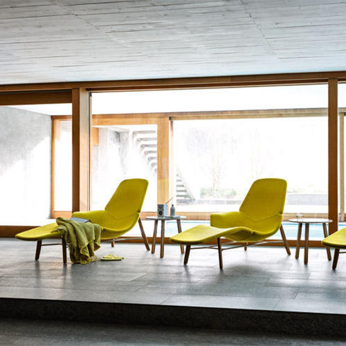 Chaise longue contemporanea - ATOLL - Tacchini - in tessuto / di Patrick Norguet