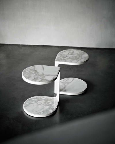 Tavolo d'appoggio contemporaneo - COOT - Tacchini - in metallo laccato / in marmo / per uso residenziale