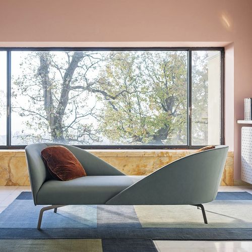 Dormeuse contemporanea - FACE TO FACE - Tacchini - in tessuto / in pelle / in metallo