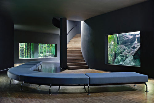 Divanetto imbottito modulare - INTERCITY - Tacchini - contemporaneo / in tessuto / blu