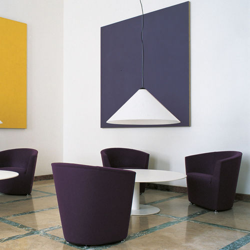 Poltrona visitatore contemporanea - PARENTESI - Tacchini - in pelle / bianca / contract