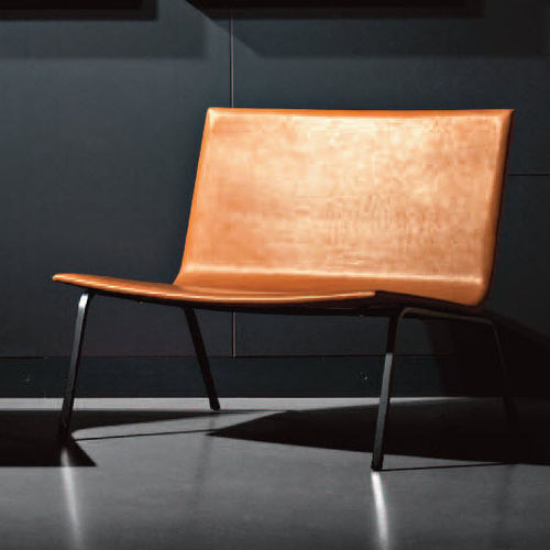 Chauffeuse contemporanea - XL - Tacchini - in pelle / grigia / marrone