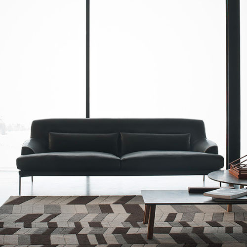 Divano contemporaneo - MONTEVIDEO - Tacchini - in pelle / nero / 2 posti