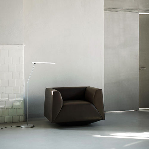 Poltrona contemporanea - CRYSTAL - Tacchini - in tessuto / grigia / arancione