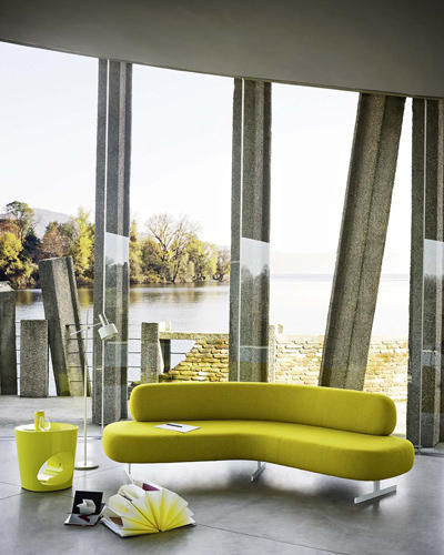 Divanetto imbottito modulare - STONE - Tacchini - contemporaneo / in tessuto / con schienale
