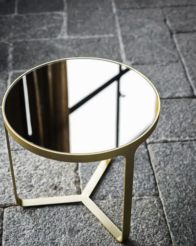 Tavolo d'appoggio contemporaneo - CAGE - Tacchini - in metallo / rotondo / quadrato