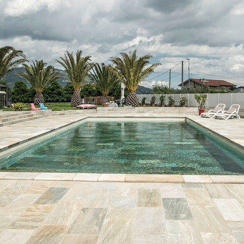 Lastricato in pietra naturale - Artesia S.r.l - da esterno / per bagnasciuga di piscina / opaco