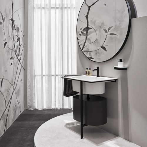 Mobile lavabo da appoggio - KYROS - TALCO  MATT BLACK  BASALTO - Ceramica Cielo - in legno / in ceramica / in metallo