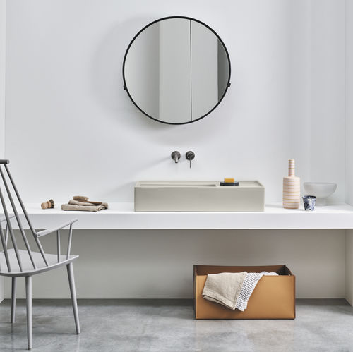Lavabo da appoggio - PLINIO - POMICE - Ceramica Cielo - in ceramica / rettangolare / senza foro