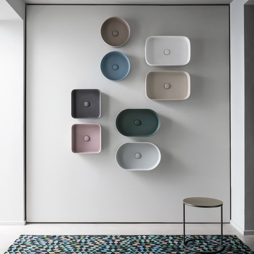 Lavabo da appoggio - SHUI COMFORT - LE TERRE DI CIELO  - Ceramica Cielo - in ceramica / multiplo / rettangolare