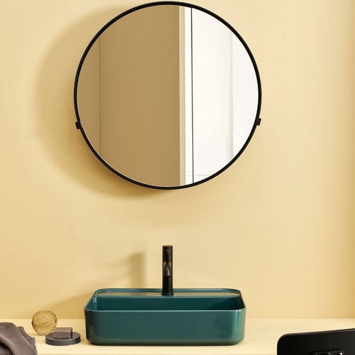 Lavabo da appoggio - SHUI COMFORT - SMERALDO - Ceramica Cielo - in ceramica / rettangolare / 1 foro