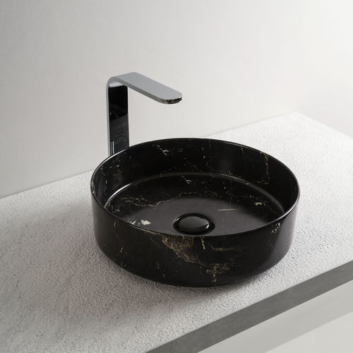 Lavabo da appoggio - SHUI COMFORT - NERO MARQUINA - Ceramica Cielo - in ceramica / rotondo / senza foro
