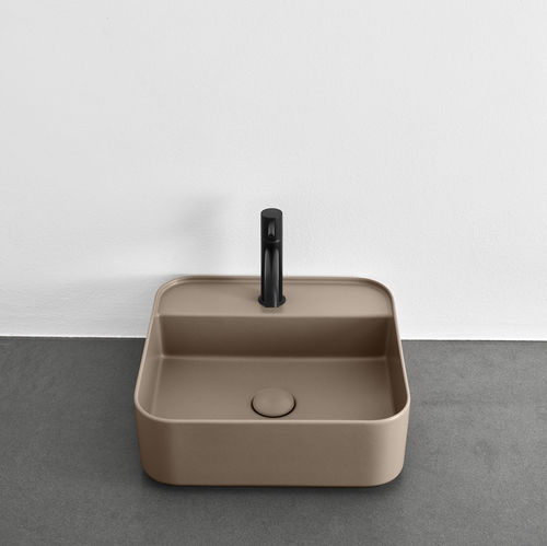 Lavabo da appoggio - SHUI COMFORT - ARENARIA - Ceramica Cielo - in ceramica / quadrato / 1 foro