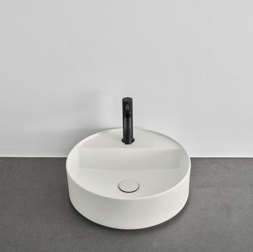 Lavabo da appoggio - SHUI COMFORT - TALCO - Ceramica Cielo - in ceramica / rotondo / 1 foro