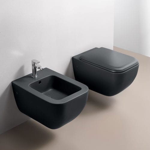 WC sospeso - SHUI COMFORT - BASALTO - Ceramica Cielo - in ceramica / rettangolare / moderno