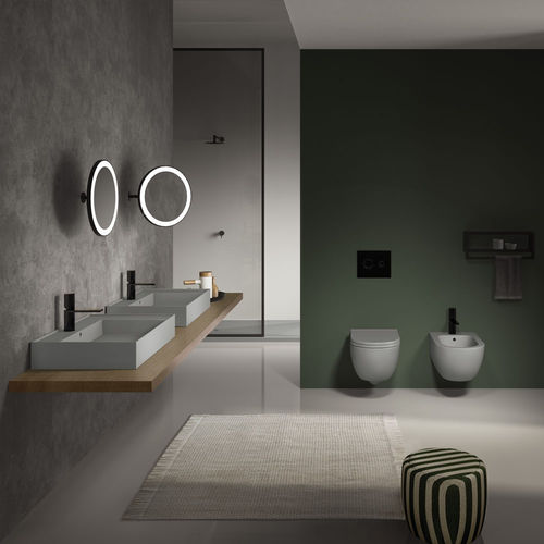 Lavabo da appoggio - ENJOY - BRINA - Ceramica Cielo - in ceramica / doppio / rettangolare