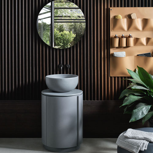 Mobile lavabo da appoggio - ARCADIA - TIBERINO - BRINA - Ceramica Cielo - in legno / contemporaneo / con sportello