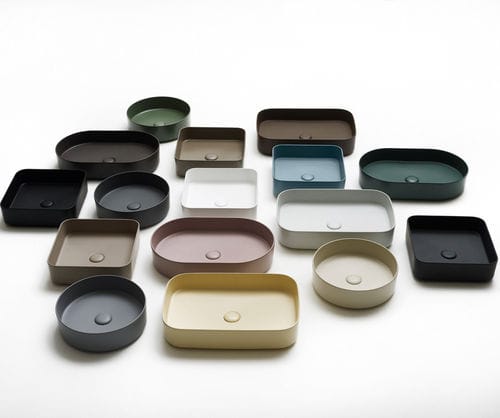 Lavabo da appoggio - SHUI COMFORT - LE TERRE DI CIELO - Ceramica Cielo - in ceramica / multiplo / rettangolare