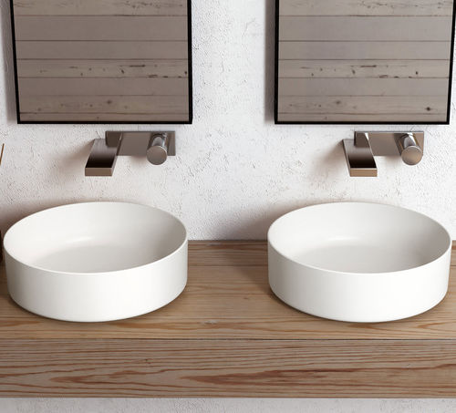 Lavabo da appoggio - SHUI COMFORT TALCO - Ceramica Cielo - in ceramica / doppio / rotondo