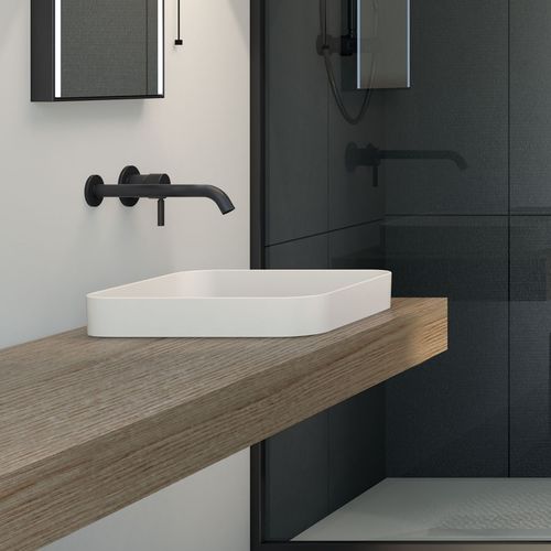 Lavabo da appoggio - ENJOY - TALCO - Ceramica Cielo - in ceramica / quadrato / senza foro