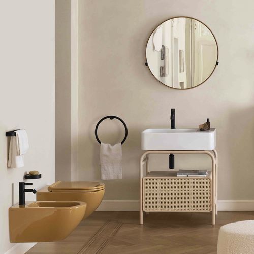 Mobile lavabo da appoggio - Marcel - Ceramica Cielo - in frassino / in ceramica / contemporaneo