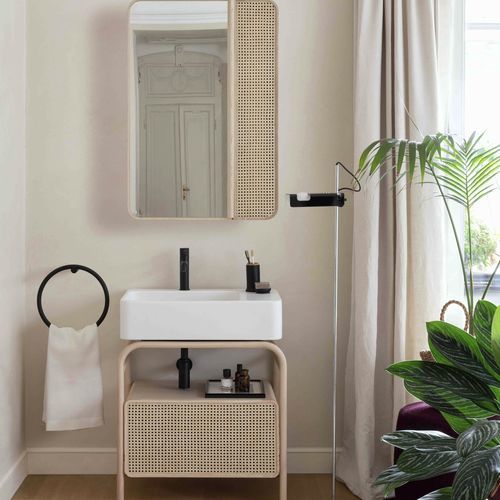 Mobile lavabo da appoggio - Marcel - Ceramica Cielo - in frassino / in ceramica / contemporaneo