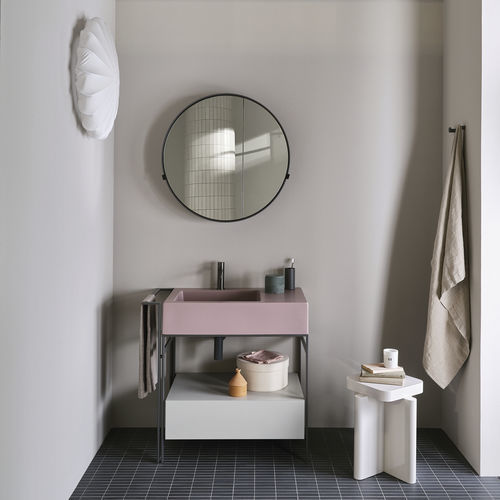 Mobile lavabo da appoggio - NARCISO MINI - Ceramica Cielo - in ceramica / in metallo / contemporaneo