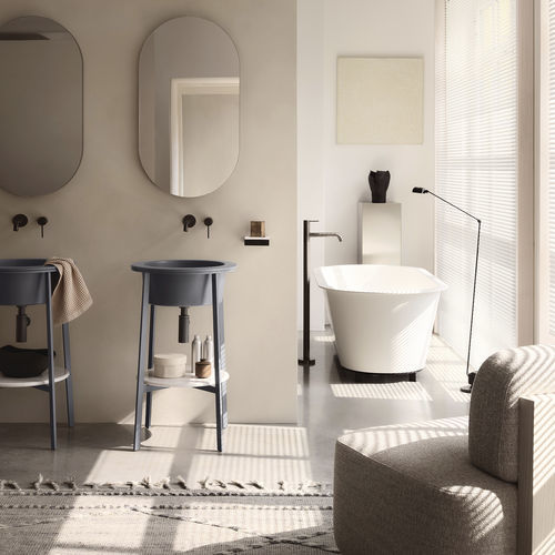 Bagno contemporaneo - I CATINI - Ceramica Cielo - in marmo / in metallo