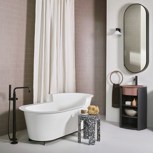 Vasca da bagno ovale - OFELIA - Ceramica Cielo - ad isola / per ambiente abitativo / in Solid Surface