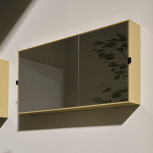 Mobile pensile per bagno con specchio contemporanea - SIMPLE BOX - ANEMONE - Ceramica Cielo - per uso residenziale / in legno laccato / in vetro