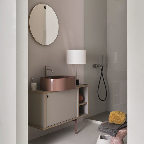 Mobile lavabo da appoggio - THEO 103 - NINFEA/JUTA - Ceramica Cielo - in metallo / in Fenix NTM / contemporaneo