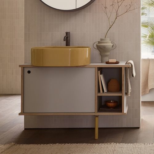 Mobile lavabo sospeso - THEO 103 - ANEMONE/JUTA - Ceramica Cielo - da appoggio / in metallo / in Fenix NTM