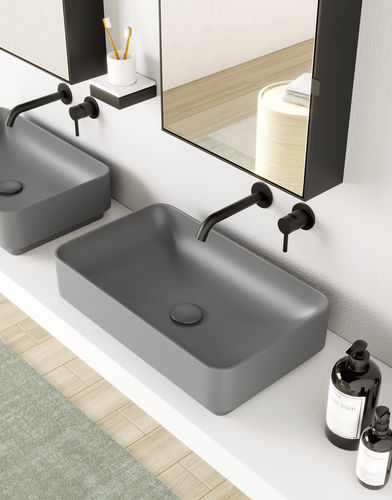 Lavabo da appoggio - MARE - MRLAR - CEMENTO - Ceramica Cielo - in ceramica / rettangolare / senza foro
