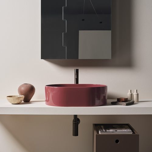 Lavabo da appoggio - THEO - THLAO - CORALLO/CARMINIO - Ceramica Cielo - in ceramica / lucido / ovale